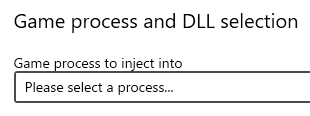 Game process and DLL selection