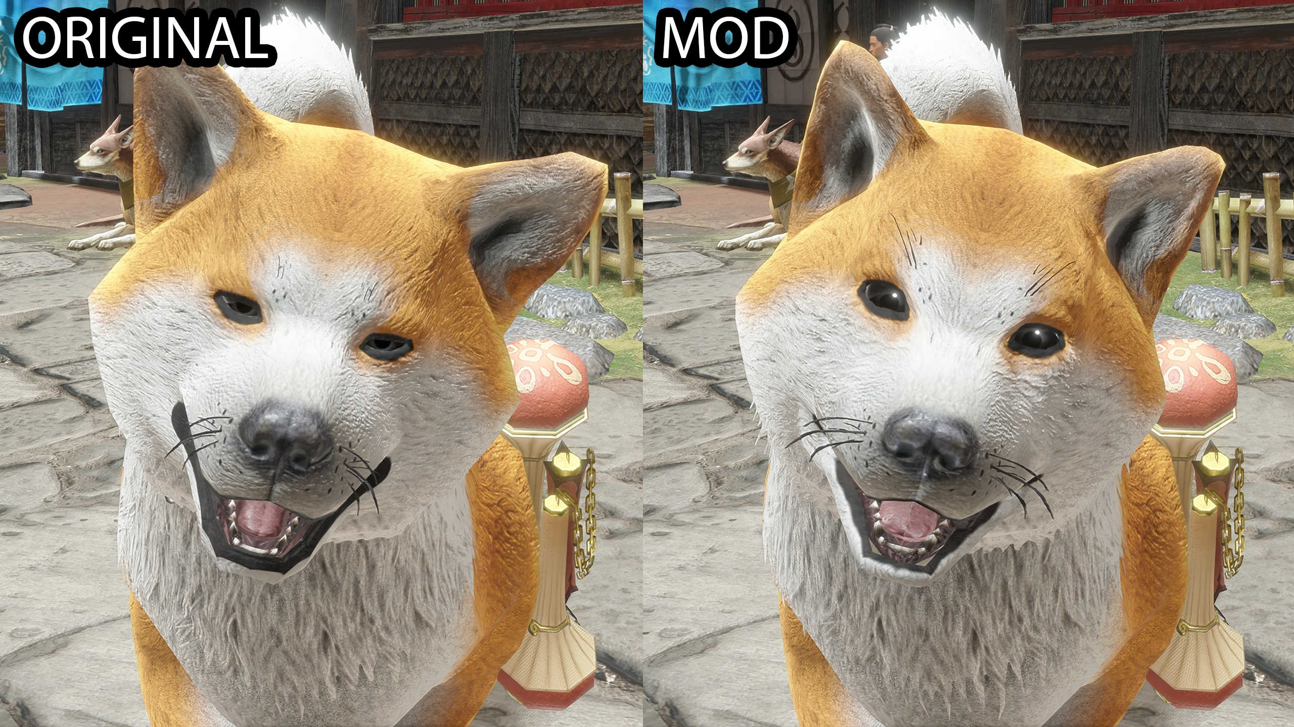 柴犬の表情比較『オリジナル vs MOD』