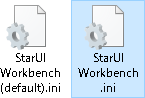 StarUI Workbench.iniを作成